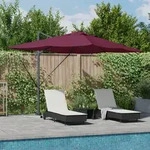vidaXL Freischwingender Roma Sonnenschirm mit LEDs Bordeaux Rot 352x251x265 cm