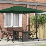 vidaXL Freischwingender Roma-Parasol Gr&uuml;n 286x285x265 cm Aluminium