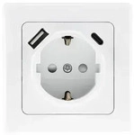 DELPHI Schutzkontakt-Steckdose 23340, UP, 16A/250V, USB-C/PD, wei&szlig;