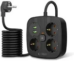 Tech-Protect PCS3X4 Steckdosenleiste, 3 Steckdosen, 2xUSB-A, 2xUSB-C 200 cm -...