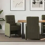 vidaXL Esszimmerst&uuml;hle mit Rollen 2 pcs Armeegr&uuml;n 58 x 67 x 97 cm