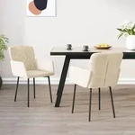 vidaXL Esszimmerst&uuml;hle 2 Stk. Creme Samt