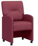 vidaXL Esszimmerst&uuml;hle mit Rollen 2 pcs Weinrot 57 x 67 x 95 cm Stoff