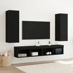 vidaXL Wandmontierte TV-Schr&auml;nke (2er Set) - Schwarz Eiche, 30,5 x 30 x 90 cm,...