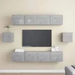 vidaXL 6-tlg. TV-Schrank-Set Betongrau Holzwerkstoff