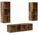 vidaXL TV-Schrankset Wandmontiert 3 pcs Altholz Holzwerkstoff