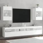 vidaXL TV-Wandschr&auml;nke mit LED-Leuchten 2 Stk. Wei&szlig; 40x30x60,5 cm