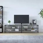 vidaXL TV-Schrank Grau Sonoma 200x30x50 cm Holzwerkstoff und Metall