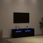 vidaXL TV-Schrank mit LED-Leuchten Schwarz Eichen-Optik 120x35x40 cm