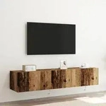 vidaXL TV-Wandschr&auml;nke mit LED-Leuchten 2 Stk. Altholz 80x35x31 cm