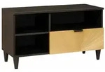 vidaXL TV-Schr&auml;nk Schwarz und Gold 80 x 33 x 46 cm Holzwerkstoff