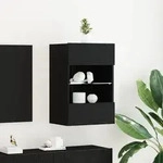 vidaXL LED TV-Schrank Schwarz Eiche 40x30x60,5cm Holzwerkstoff