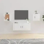 vidaXL TV-Wandschr&auml;nke 2 Stk. Hochglanz-Wei&szlig; 40x34,5x40 cm