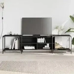 vidaXL TV-Schrank Schwarz 203x37x50 cm Holzwerkstoff