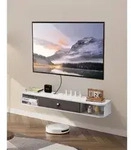VEVOR TV Schrank h&auml;ngend Wandhalterung, Fernsehschrank mit Kabelloch,...