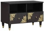 vidaXL TV-Schr&auml;nk mit Regal Schwarz 70 x 33 x 46 cm Massivholz Mango