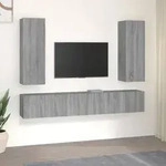 vidaXL 5-tlg. TV-Schrank-Set Grau Sonoma Holzwerkstoff