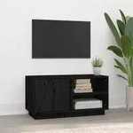 vidaXL TV-Schrank Schwarz 80x35x40,5 cm Massivholz Kiefer