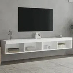 vidaXL TV-Schr&auml;nke mit LED-Leuchten 2 Stk. Wei&szlig; 100x30x30 cm