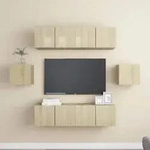 vidaXL 6-tlg. TV-Schrank-Set Sonoma-Eiche Holzwerkstoff