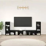 vidaXL TV-Schr&auml;nk mit Regal mit Speicher 4 pcs Schwarz Eiche 37 x 35 x 107,5 cm