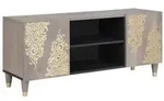 vidaXL TV-Schr&auml;nk mit Regal Grau 105 x 33 x 46 cm Massivholz Mango