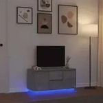 vidaXL TV-Schrank mit LED-Leuchten Betongrau 100x41x50 cm
