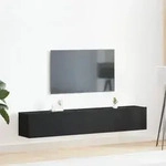 vidaXL 2-teiliges TV-Schranksystem in Schwarz aus Holzwerkstoff