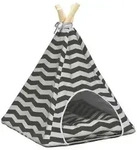 vidaXL Haustier-Tipi mit Kissen Wei&szlig; und Grau 40 x 40 x 50 cm