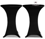 2 x Tischhusse f&uuml;r Stehtisch Stretchhusse &Oslash;80 cm schwarz