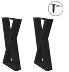vidaXL Couchtischbeine 2 Stk. Schwarz 28x(42-43,3) cm Stahl