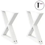 vidaXL Couchtischbeine 2 Stk. Wei&szlig; 60x(42-43,3) cm Stahl