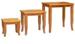 vidaXL Nestende Beistelltische 3 pcs Natur Massives Mahagoni Holz