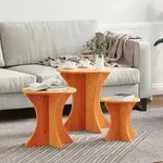 vidaXL Couchtisch 3 pcs Wachsbraun
