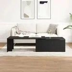 vidaXL Couchtisch aus schwarzem Eichenholz 150x50x35 cm, Ingenieurholz
