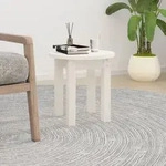 vidaXL Couchtisch Wei&szlig; &Oslash; 35x35 cm Massivholz Kiefer