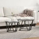 vidaXL 2-tlg. Beistelltisch-Set Grau Sonoma Holzwerkstoff