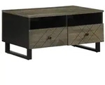 vidaXL Couchtisch Schwarz 80x54x40 cm Massivholz Mango