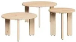 vidaXL Couchtisch 3 pcs Natur Massivholz Kiefer