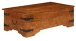 vidaXL Couchtisch Massivholz mit Honigfarbenem Finish 110x55x35 cm