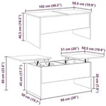 vidaXL Couchtisch Schwarz Eichen-Optik 102 x 50,5 x 46,5 cm