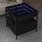 vidaXL Couchtisch mit Infinity-LED Schwarz 50x50x51 cm