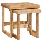 vidaXL Beistelltische Braun massives Mangoholz