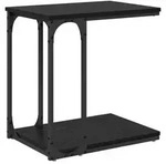 vidaXL Beistelltisch mit Regal Schwarz Eichen-Optik 50 x 35 x 52 cm