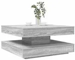 vidaXL Couchtisch 360-Grad Drehbar Grau Sonoma 70x70x34,5 cm