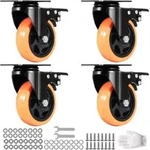 VEVOR M&ouml;belrollen 4er-Set Lenkrollen PVC _101,6mm Laufrollen 635kg...