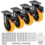 VEVOR M&ouml;belrollen 4er-Set Lenkrollen PVC _127mm Laufrollen 816kg Tragf&auml;higkeit