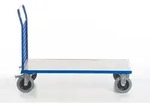 Gitter-Stirnwandwagen,Tragl. 500kg,Ladefl. LxB 1200x800mm,Holzplatte,1 Wand,RAL5010,2