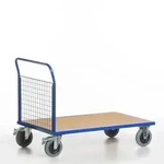 Gitter-Stirnwandwagen,Tragl. 500kg,Ladefl. LxB 1000x700mm,Holzplatte,1 Wand,RAL5010,2