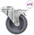 vidaXL 12 Stk. Lenkrollen mit R&uuml;ckenloch 75 mm